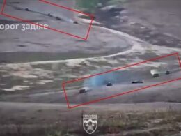 Frontline Report 7 Nov 2024: A Russian armored column plunges head first into the jaws of the Ukrainian defense, crossing through lowlands near Ivano-Darivka, Donetsk Oblast. Screenshot from video.