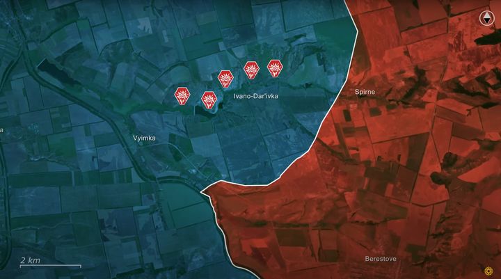 Frontline Report 7 Nov 2024: Russian forces bombarded Ukrainian defensive lines to shape the battlefield for a mechanized assault. Screenshot from video.