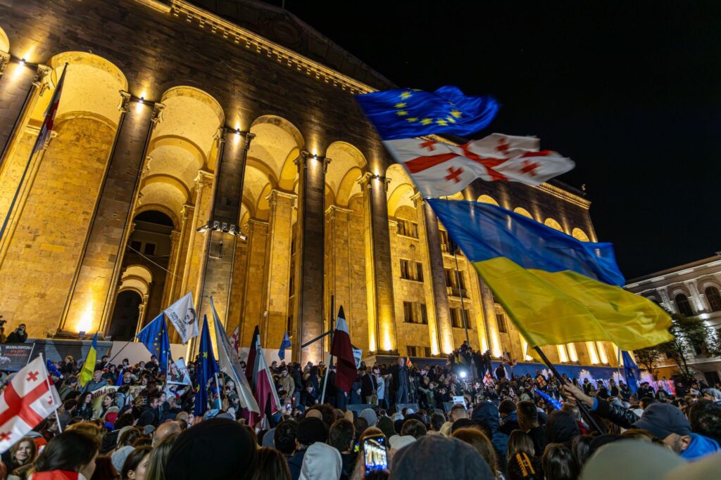 Georgia erupts as president slams Russia’s grip on disputed vote