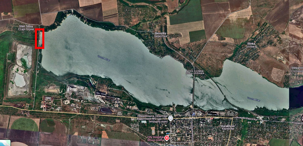 russians damage kurakhove reservoir dam donetsk oblast city situated southern bank