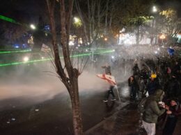 ukraine condemns violent crackdown peaceful protests tbilisi riot police use water cannons clear road protesters including some pointing lasers 28 2024 ukraine’s ministry foreign affairs (mfa) issued strong condemnation 29