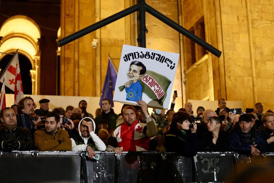 Protests Georgia against Georgian Dream anti-Russian