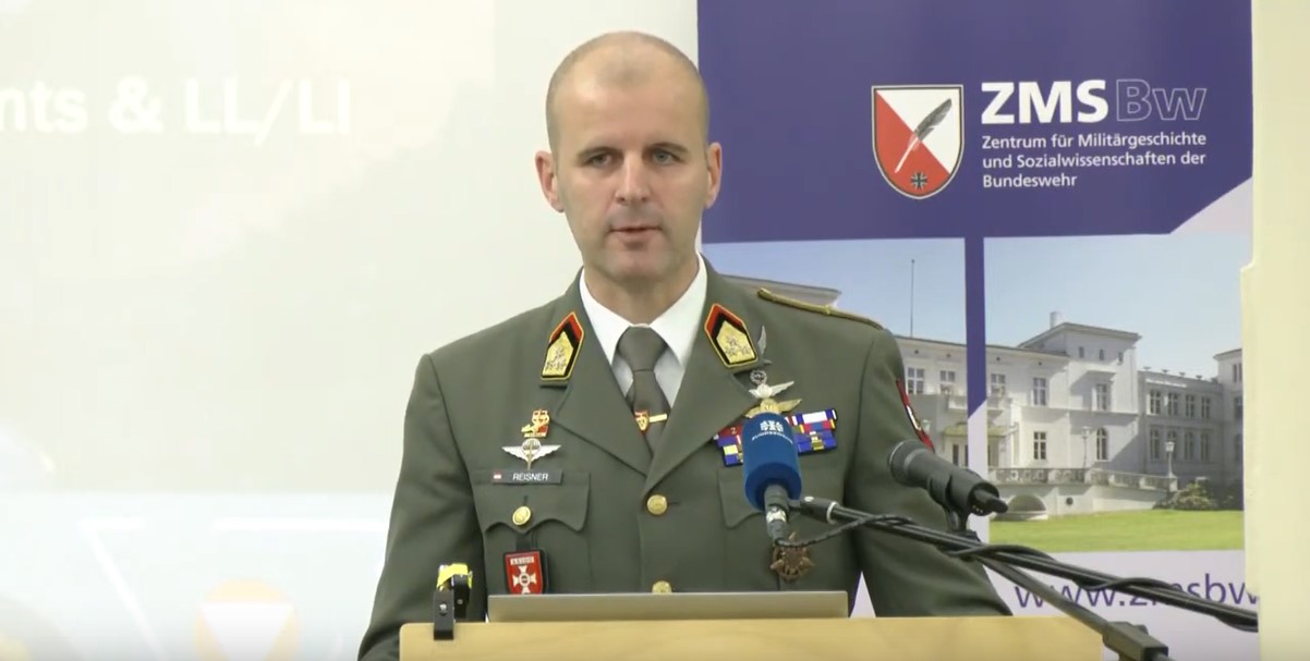 Colonel Dr. Markus Reisner of the Austrian Armed Forces. Photo via ZMSBw/YouTube.