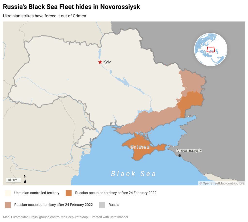 Russia’s Black Sea Fleet stays outside Crimea due to threat of Ukrainian strikes