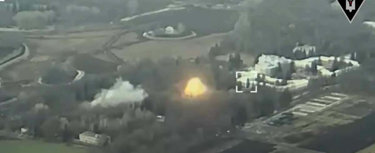 storm shadow strike kills russian general russia's kursk oblast claims aerial view ukraine's first-ever missile inside russia 20 november 2024 telegram/raid_413 ураження засобами гк зсу по кп противника поблизу нп