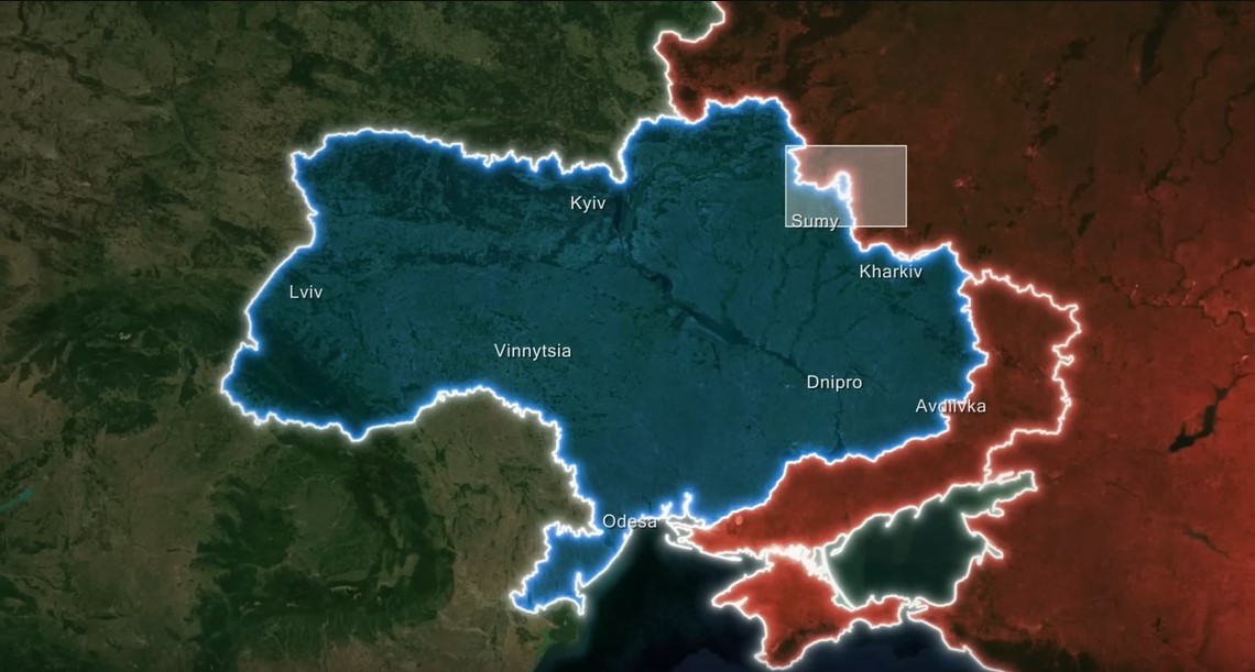 A screenshot from the Reporting from Ukraine video on YouTube.