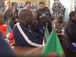 ukraine condemns pan-african parliament members' trip occupied donetsk members african delegation during meeting russian-installed head local occupation administration denis pushilin adidas criticized visit 12 delegates areas citing violations international law