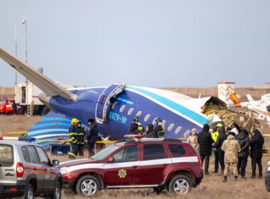 emergency services working crash site azerbaijan airlines embraer 190 near aktau 25 2024 issa tazhenbayev / kazakhstan-plane-crash united kingdom has called independent probe downing plane thought have been caused