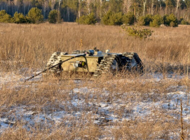 ukrainian ground drones get jamming-resistant fiber-optic control drone integrated fiber optic coil dronarium grc robotoc systen land fiber-optically controlled team showcased new systems both aerial making immune electronic countermeasures developers