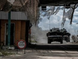 Ukrainian soldiers in Russia’s Kursk Oblast.