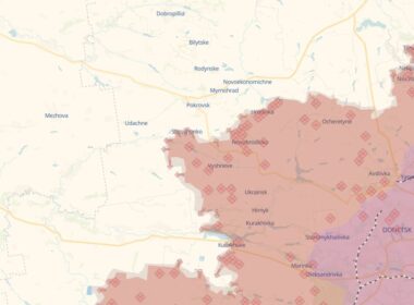 Situation near Pokrovsk, Donetsk Oblast (Russian gains in red). Map: DeepStateMap