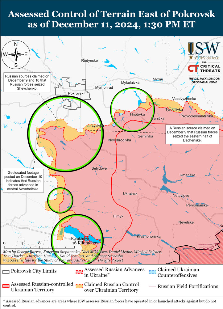 ISW: Russians reach within 6 km from Pokrovsk, prepare attack from south