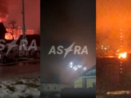 fire engulfs smolensk oil depot russia after alleged drone strike yartsevo russia's oblast 31 2024 yartsevo-fuel-oil-depot russian emergency services battle intense strategic attack triggered fuel spillage major early local officials