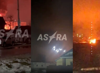 fire engulfs smolensk oil depot russia after alleged drone strike yartsevo russia's oblast 31 2024 yartsevo-fuel-oil-depot russian emergency services battle intense strategic attack triggered fuel spillage major early local officials