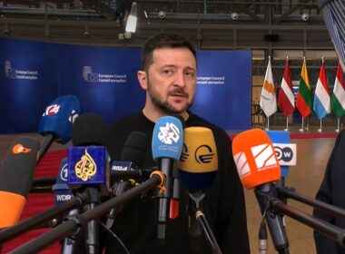 zelenskyy plans discuss aid trump after inauguration emphasizes importance us-eu unity ukraine's president volodymyr brussels 19 2024 consiliumeuropaeu zele speaking journalists before european council's meeting ukrainian announced future support donald