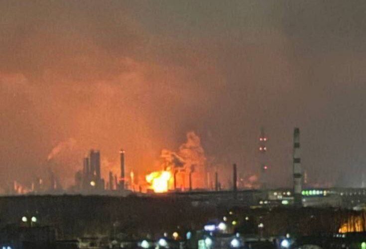 russia's ryazan oil depot fire second time days blaze 26 2025 telegram/astra videos city confirmed fires facility defense ministry again claimed all drones were downed region ukraine news ukrainian reports