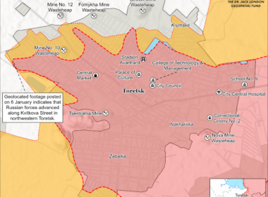 Russian forces advance in Toretsk, Donetsk Oblast.