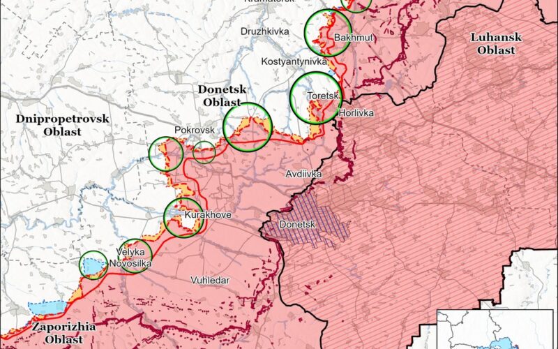 isw russian forces advance near donetsk's toretsk pokrovsk kurakhove velyka novosilka donetsk oblast 25 2025 continued offensive operations across all fronts made advances only four locations within us-based institute study