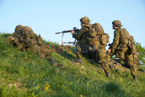 Members of the Estonian Defence Forces (EDF) take part in the Spring Storm exercises of the NATO Enhanced Forward Presence (ePF) force in Kadrina, Estonia on 19 May, 2023. The Spring Storm exercise that kicked off this week is the largest military exercise of the Estonian Defence Forces (EDF) involving allied NATO forces.