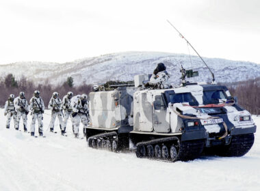 German soldiers take part in the NATO Nordic Response military exercises outside Alta, Norway, Thursday, March 7, 2024.