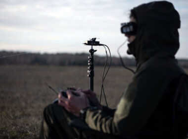 ukraine's defense ministry showcases fiber optic-controlled fpv drones pilot ukrainian drone controlled optic cable 2025 fiber-optic-fpv-drone-operator-pilot ukraine news reports