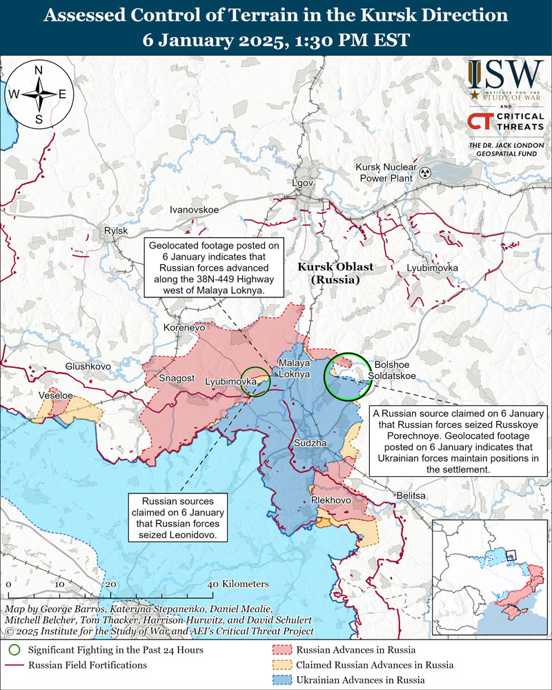 isw ukrainian troops gain ground kursk oblast strike rear areas kursk-offensive forces advanced tactically salient russia while conducting long-range strikes russian region attempted leverage offensives northeast sudzha launch counterattacks elsewhere