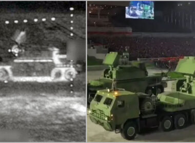 russians strike north korean anti-air system claiming western radar sa-15 air defense based russia's tor-m2 screeenshot russian fpv drone moments before hitting (left); reference parade pyongyang photos x/@osinttechnical north-korean-sam-sa-15-tor-2m ukraine