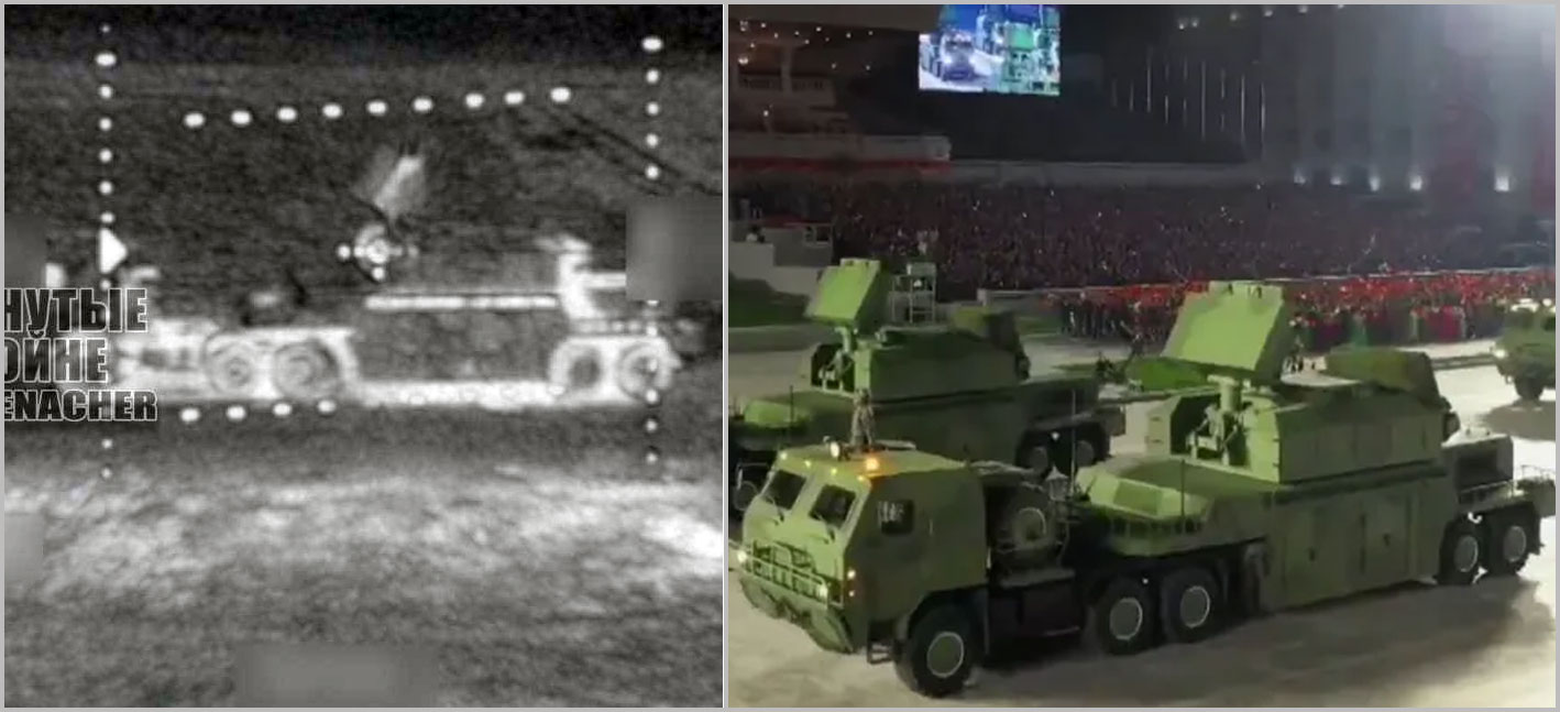 russians strike north korean anti-air system claiming western radar sa-15 air defense based russia's tor-m2 screeenshot russian fpv drone moments before hitting (left); reference parade pyongyang photos x/@osinttechnical north-korean-sam-sa-15-tor-2m ukraine