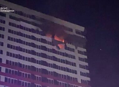 In Kyiv, debris from an intercepted Russian drone struck an unfinished high-rise building, causing a fire on the 23rd floor that emergency services quickly extinguished.