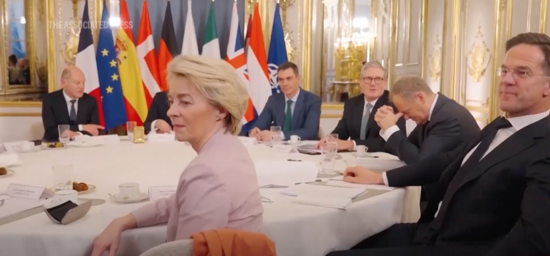 European leaders meet in Paris/Associated Press YouTube screenshot