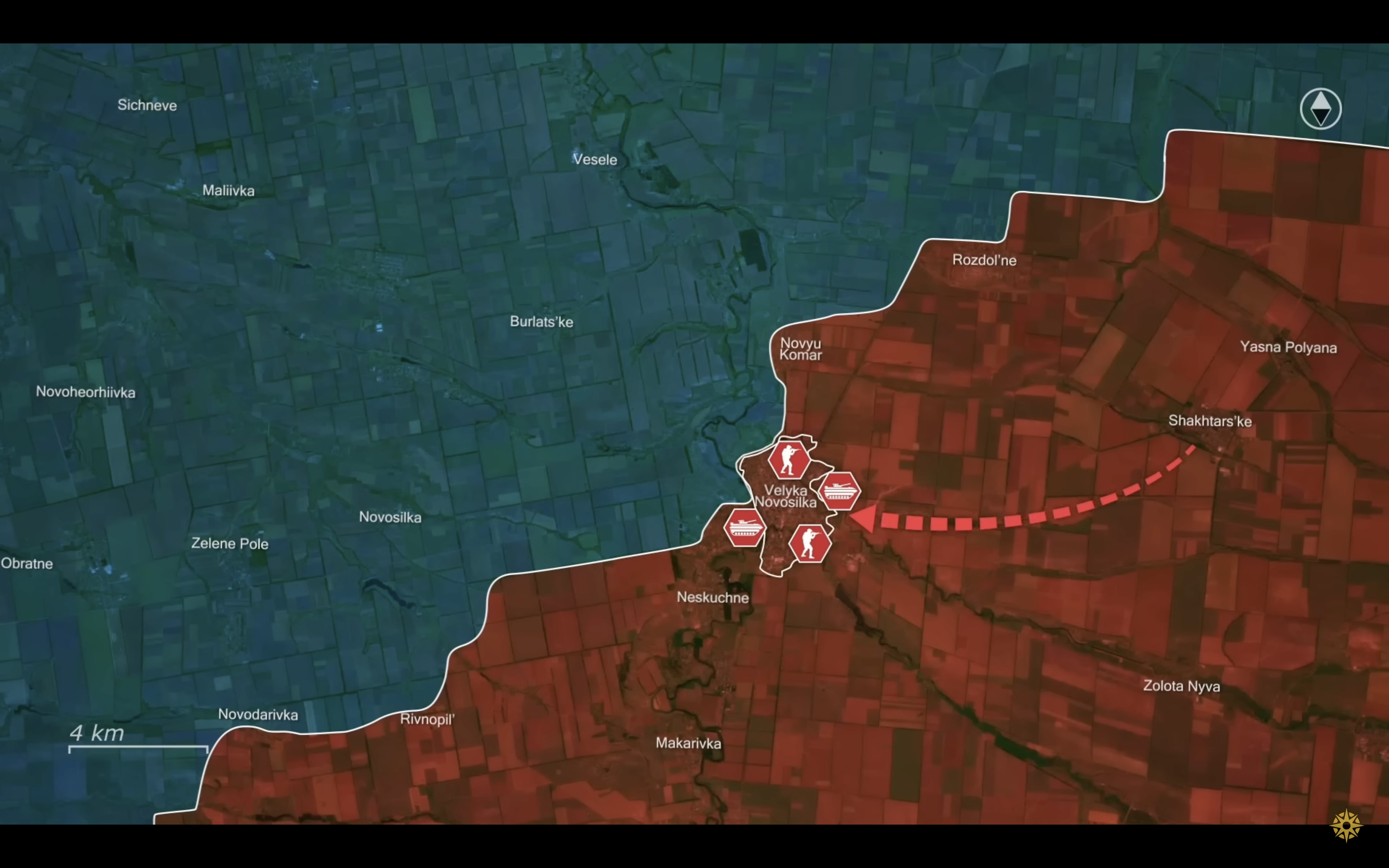 A screenshot from the Reporting from Ukraine video, 7 February.