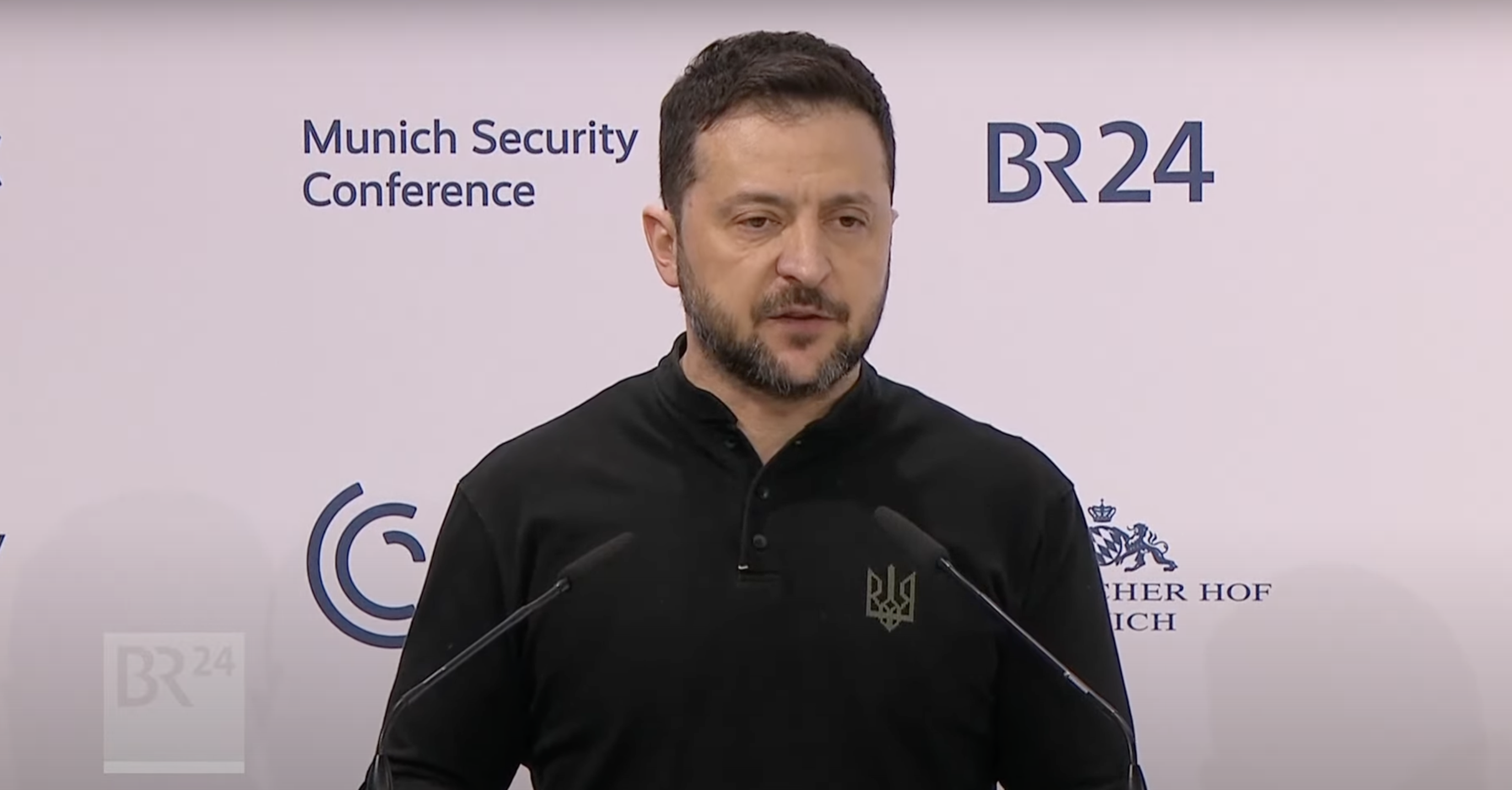 Ukrainian President Volodymyr Zelenskyy during the Munich Security Conference 2025.