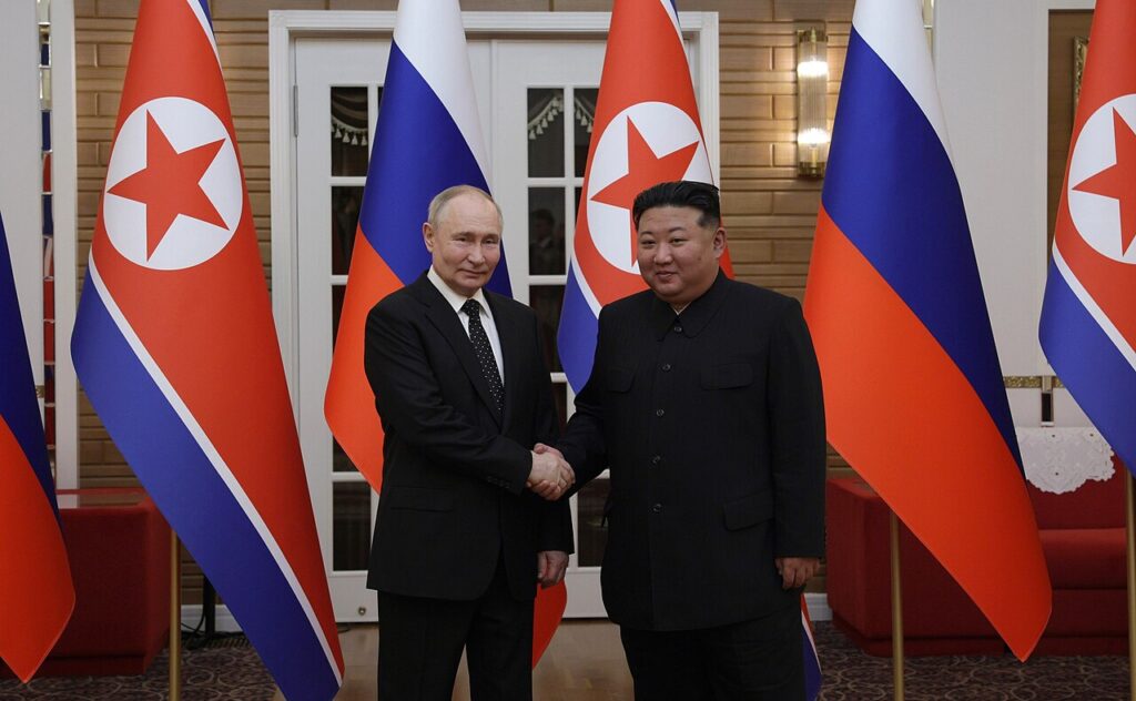Russian President Vladimir Putin and North Korean leader Kim Jong Un.
