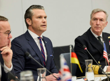 Pete Hegseth at the Ukraine Defense Contact Group meeting in Brussels. Photo: NATO