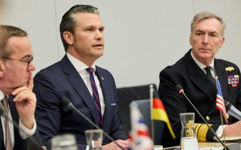 Pete Hegseth at the Ukraine Defense Contact Group meeting in Brussels. Photo: NATO