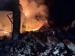 one killed six injured russia attacks ukraine three missiles record 267 explosive drones aftermath russia's missile strike infrastructure facility kryvyi rih telegram/serhii lysak ukrainian air force's data suggest least 10