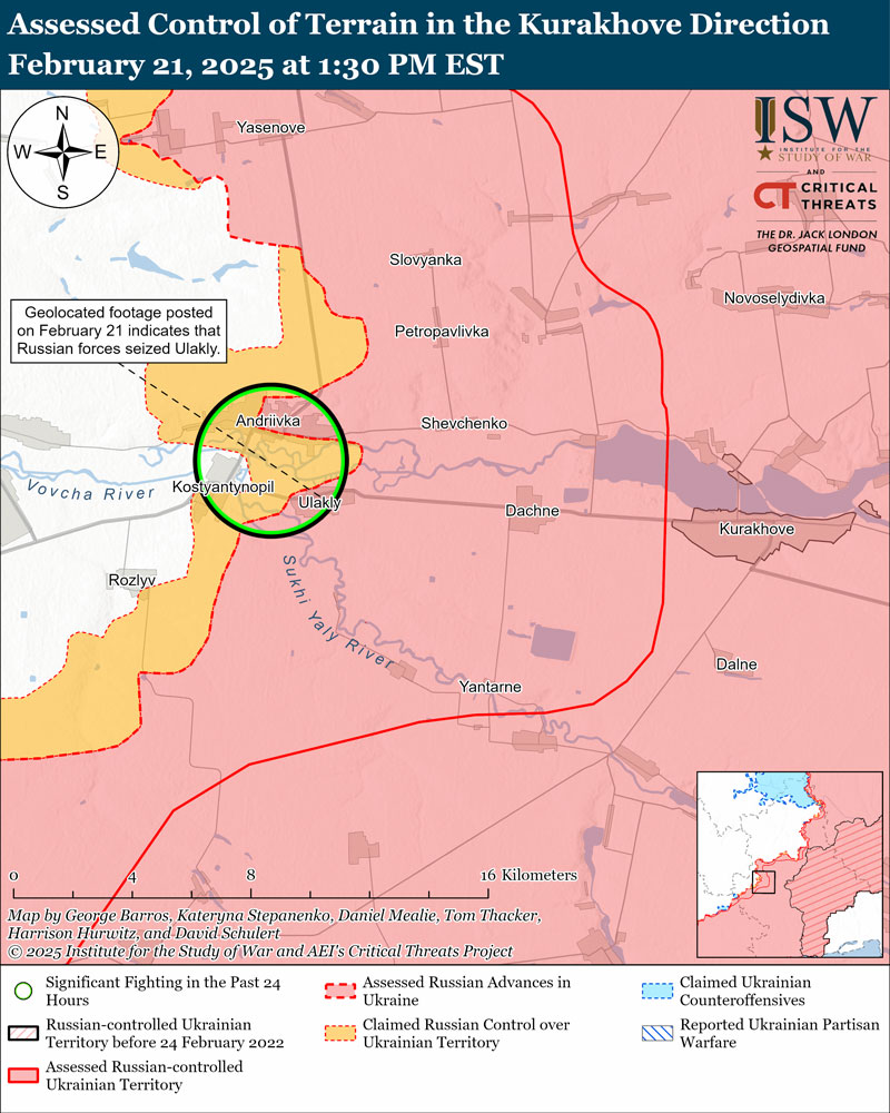 russian forces eliminate ukrainian pocket near kurakhove isw reports land-control-in-kurakhove-sector-donetsk-oblast have eliminated west shifting units toward toretsk sector 22 report institute study war (isw) move follows moscow’s efforts stabilize frontline