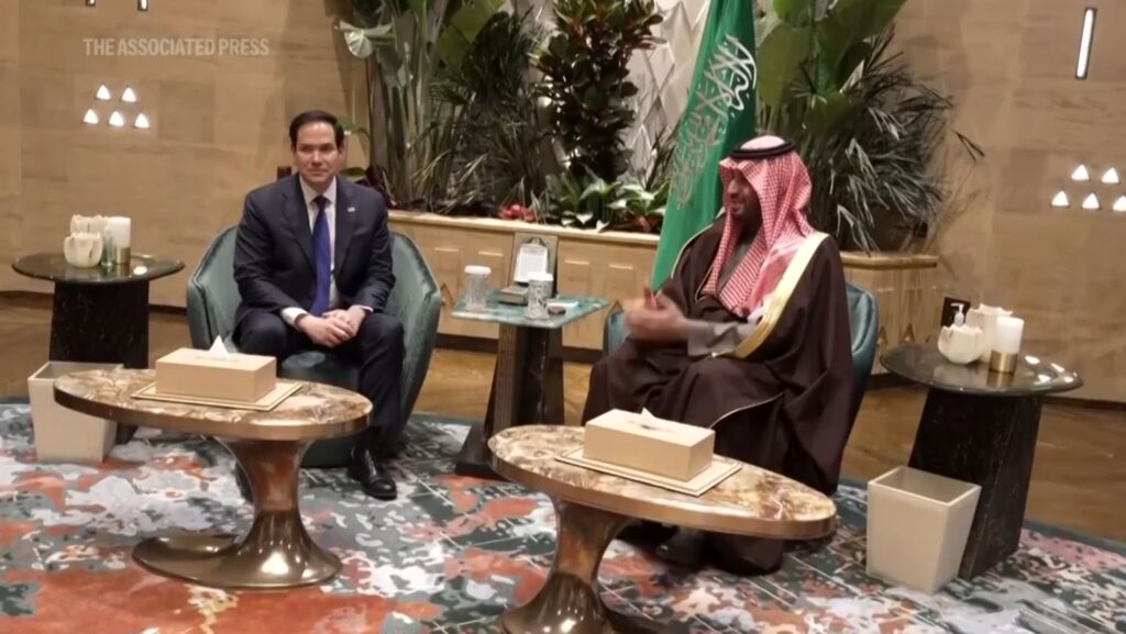 top russian officials set hold talks ukraine without saudi arabia secretary state marco rubio meets crown prince mohammed bin salman riyadh 17 2025 day before today american diplomats meet whose