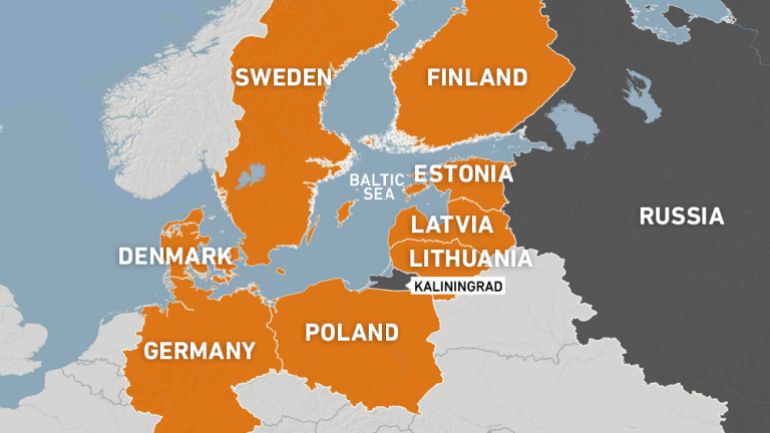 Russian sabotage Hybrid warfare in the Baltic sea Putin NATO European security Lithuania Finland Sweden Estonia Germany Russian war against Ukraine full-sclae invasion