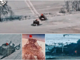 soviet-flagged russian tank column meets devastating defeat kursk (video) tanks flying red soviet flags tried attack ukrainians oblast were destroyed russian-soviet-flagged-kamikaze-tank-run force 155th marine brigade advancing vehicles suffered significant losses