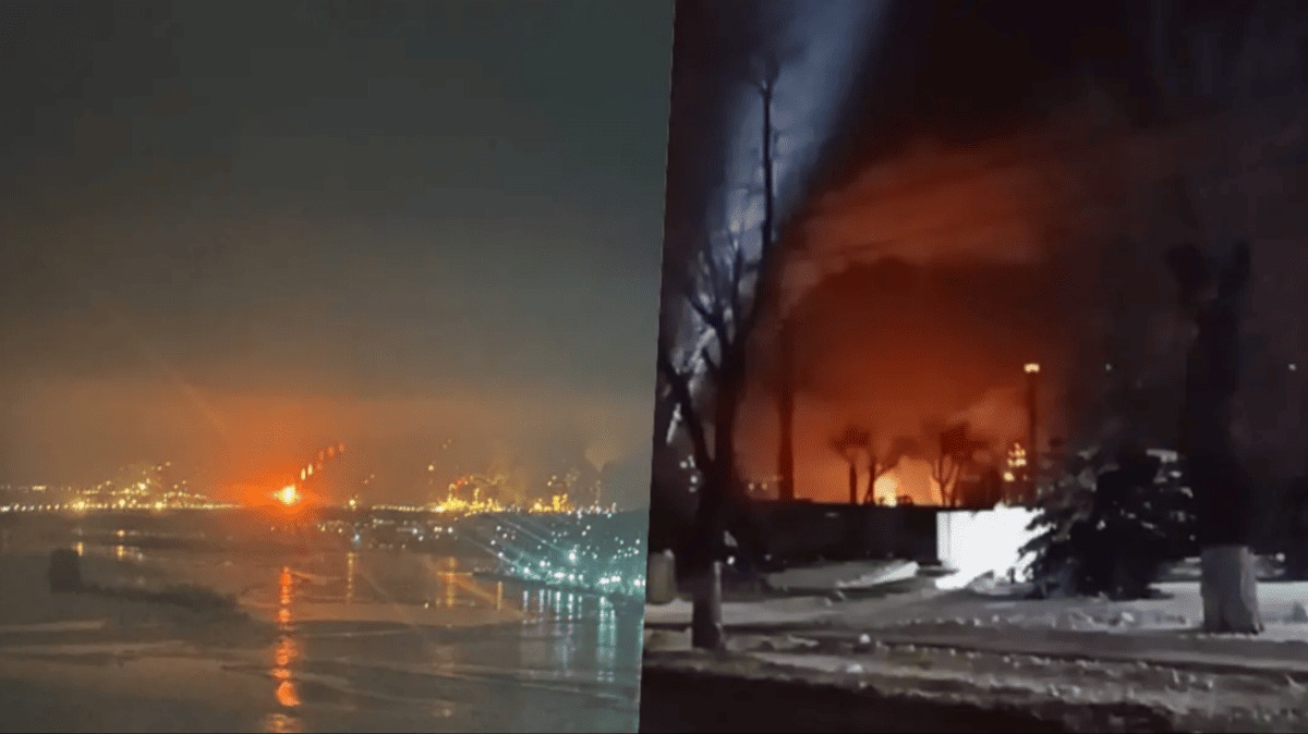 fire saratov oil refinery 11 2025 images telegram/astra militarnyi goes boom ukraine news ukrainian reports