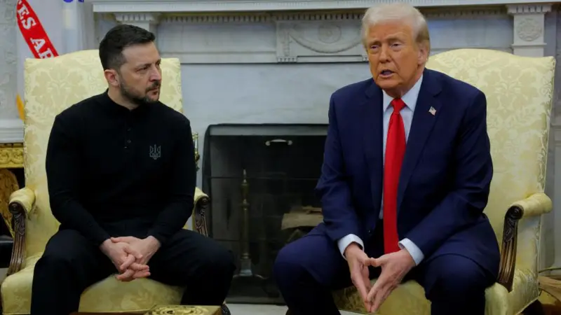 after failed mineral deal trump proposes takeover ukrainian nuclear plants president vlodymyr zelenskyy donald having conversation white house washington dc 28 2025 bbc trump-zelenskyy-oval-house-28-feb has shifted focus taking control power