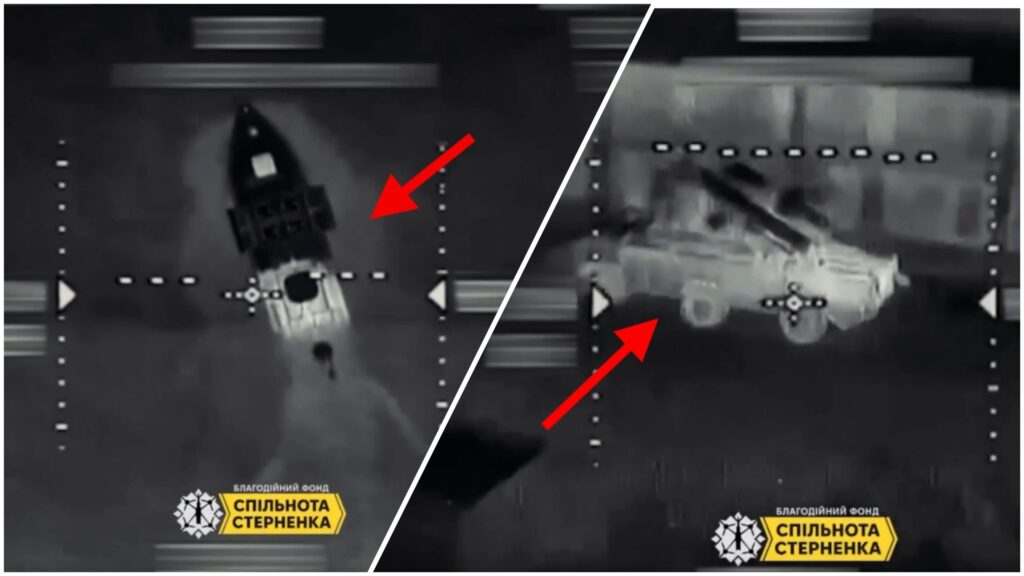 Two Russian SAM systems struck by Ukrainian kamikaze drones launched from uncrewed boat (video)