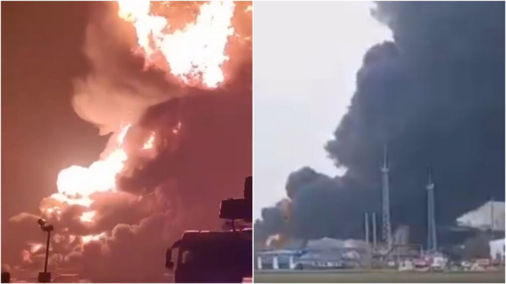 oil pumping through russia's drone-struck kavkazskaya station impossible foreseeable future operator says blaze transshipment point night day 21 2025 1000200896-scaled caspian pipeline consortium (cpc) announced krasnodar krai now following its