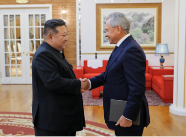 kim jong un reaffirms support russia's war ukraine north korean leader jong-un (left) shakes hands sergei shoigu secretary security council pyongyang 13 2024 central news agency yonhap 37542ebd-e4ad-420c-9531-dedc2fa8816f (1) expressed