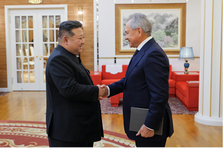 kim jong un reaffirms support russia's war ukraine north korean leader jong-un (left) shakes hands sergei shoigu secretary security council pyongyang 13 2024 central news agency yonhap 37542ebd-e4ad-420c-9531-dedc2fa8816f (1) expressed