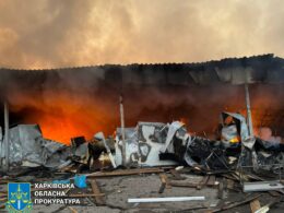 russia drones target meat plant kharkiv's bohodukhiv killing three fire bohoduhiv meat-processing kharkiv oblast after russia's deadly drone attack overnight 8 2025 prosecutor's office 510c42d1-54d8-4c2b-8e58-f5d127b6053c launched aerial against ukraine 7-8