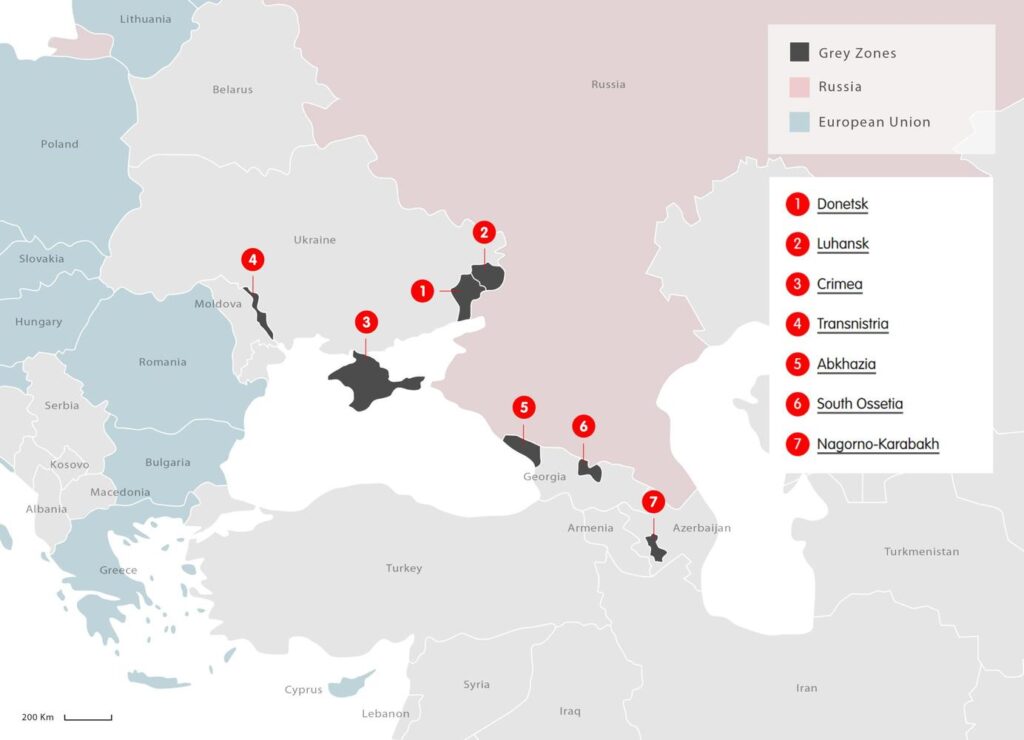 Russian frozen conflicts Donbas Crimea Transnistria Georgia Abkhazia 