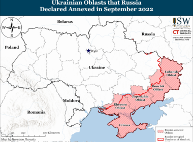 Ukrainian Oblasts that Russia declared annexed in September 2022.