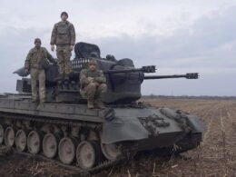 fires break out two factories dnipro following russian drone strikes german-supplied flakpanzer gepard self-propelled anri-aircraft gun its ukrainian crew telegram/karymat forces launched large-scale attack against ukraine overnight 18 2025 targeting